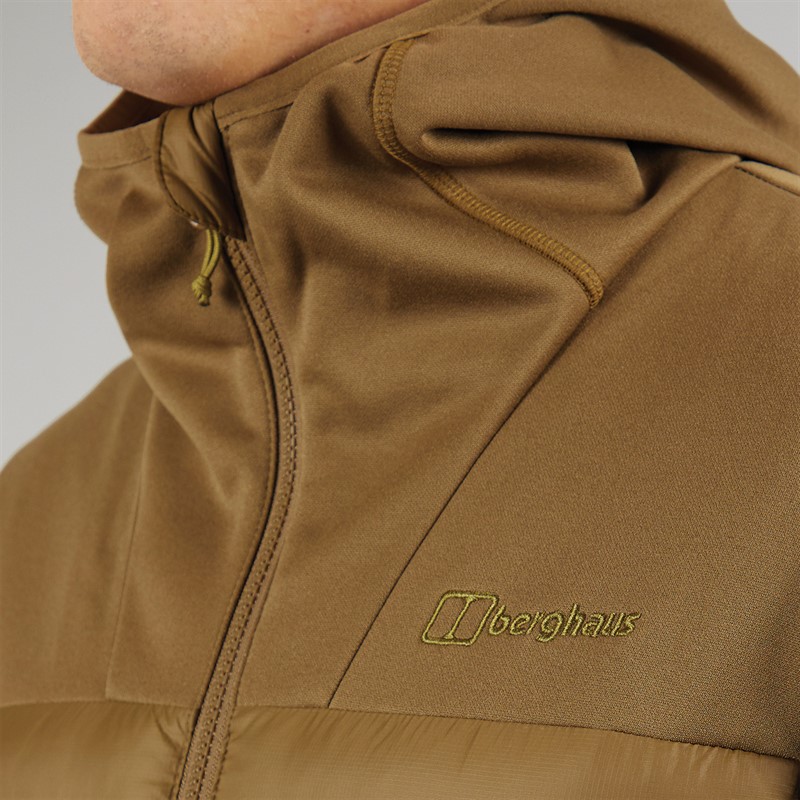 Berghaus Mens Vaskye Insulated Hydroloft Hooded Hybrid Jacket Light Brown/Light Brown