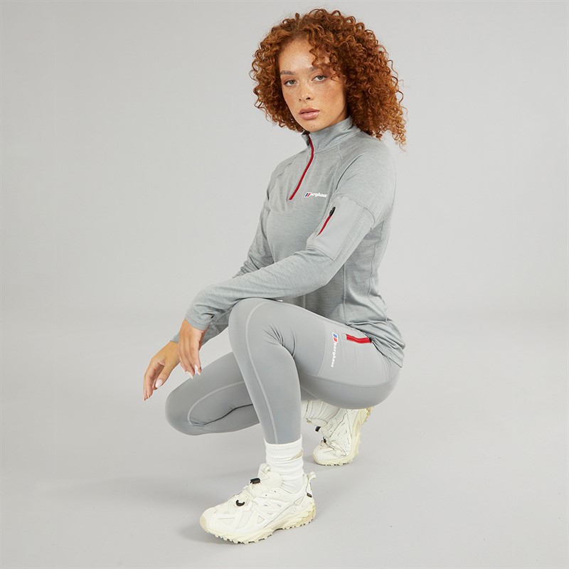 Berghaus Womens Explorer 24 Pocket Half Zip Tech Top Grey/Grey