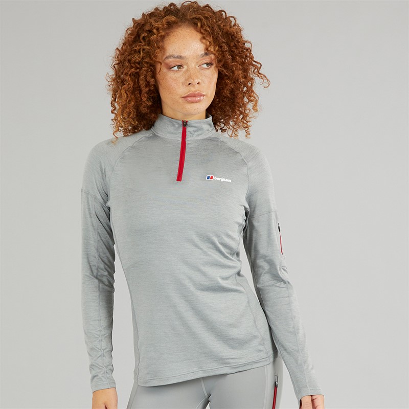 Berghaus Womens Explorer 24 Pocket Half Zip Tech Top Grey/Grey