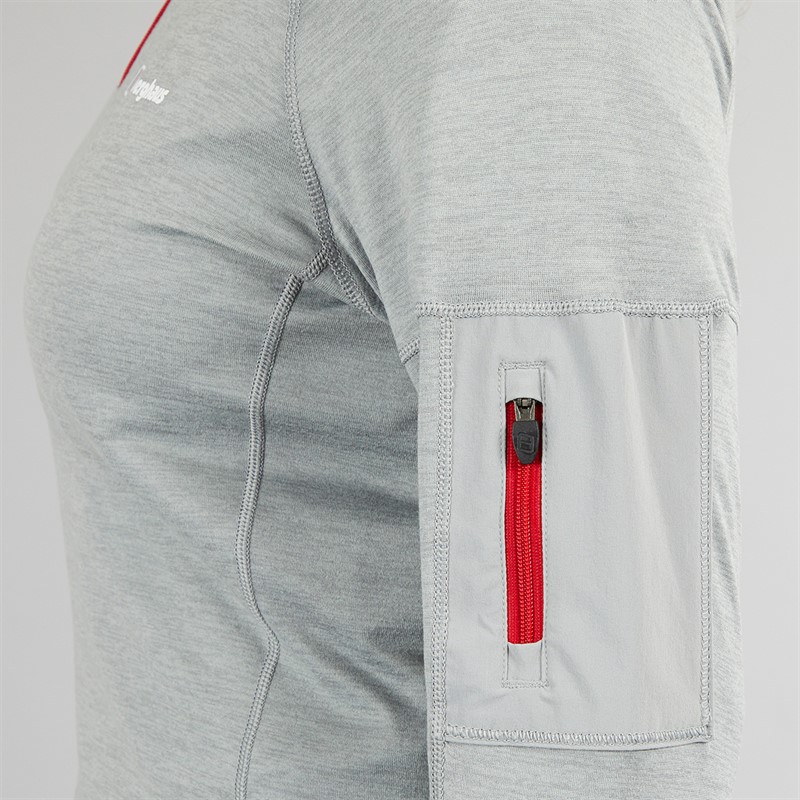 Berghaus Womens Explorer 24 Pocket Half Zip Tech Top Grey/Grey