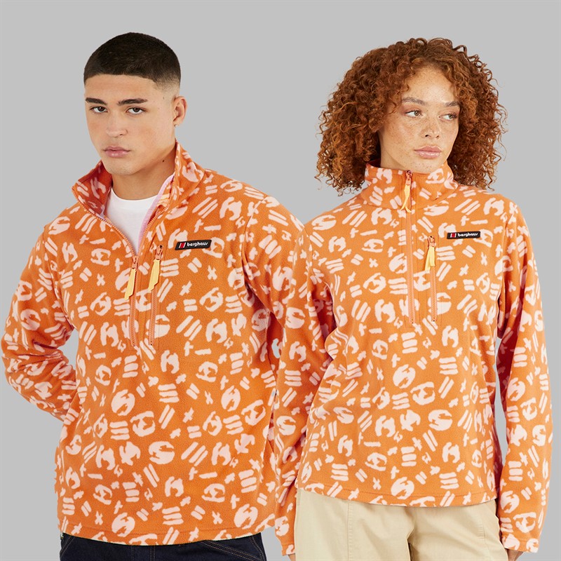Berghaus Dean Street Prism Printed Trango Half Zip Fleece Orange/Light Orange