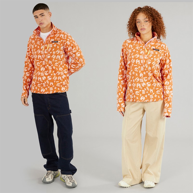 Berghaus Dean Street Prism Printed Trango Half Zip Fleece Orange/Light Orange
