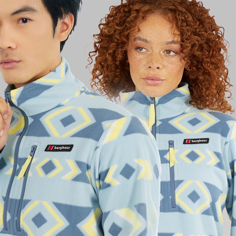 Berghaus Dean Street Prism Printed Trango Half Zip Fleece Light Blue/Blue