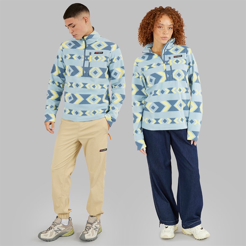 Berghaus Dean Street Prism Printed Trango Half Zip Fleece Light Blue/Blue