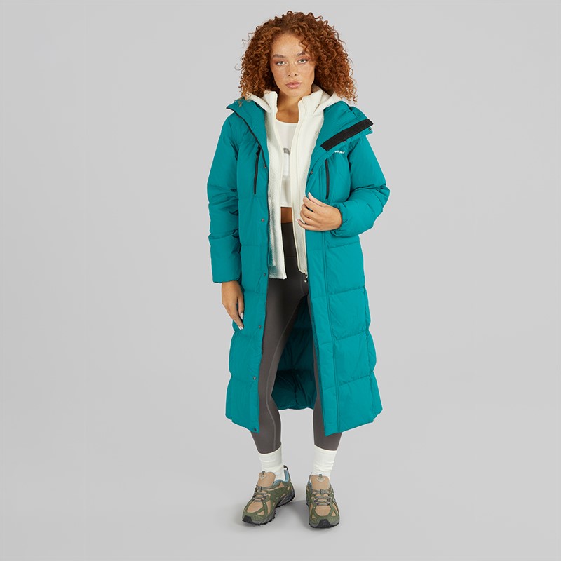 Berghaus Womens Saffren Duster Hydrodown Insulated Padded Hooded Down Jacket Turquoize/Turquoize