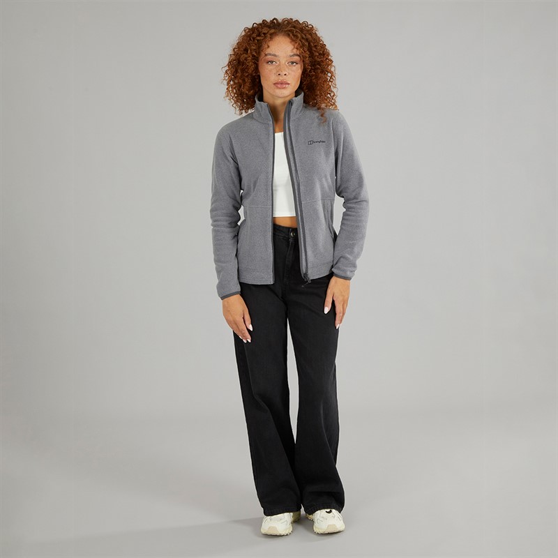 Berghaus Womens Prism 2.0 Micro Full Zip Interactive Fleece Light Grey/Grey