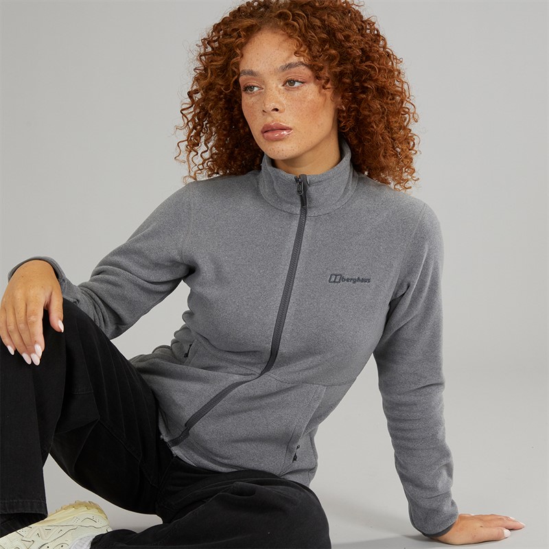 Berghaus Womens Prism 2.0 Micro Full Zip Interactive Fleece Light Grey/Grey