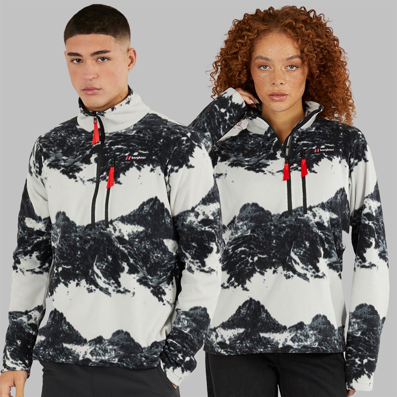Berghaus Dean Street Prism Print Trango Half Zip Fleece Grey/Black