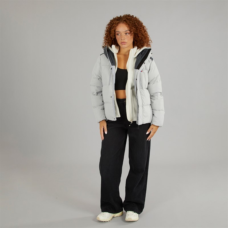 Berghaus Womens Saffren Hydrodown Insulated Padded Hooded Down Jacket Light Grey/Black