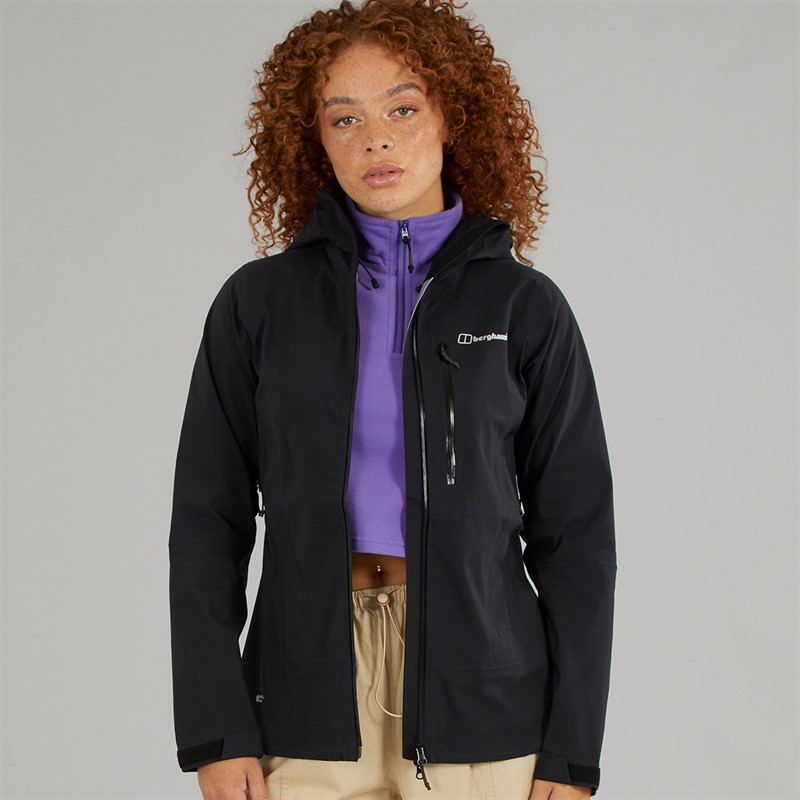 Berghaus Womens Truda Flex Waterproof Hooded Jacket Black/Black