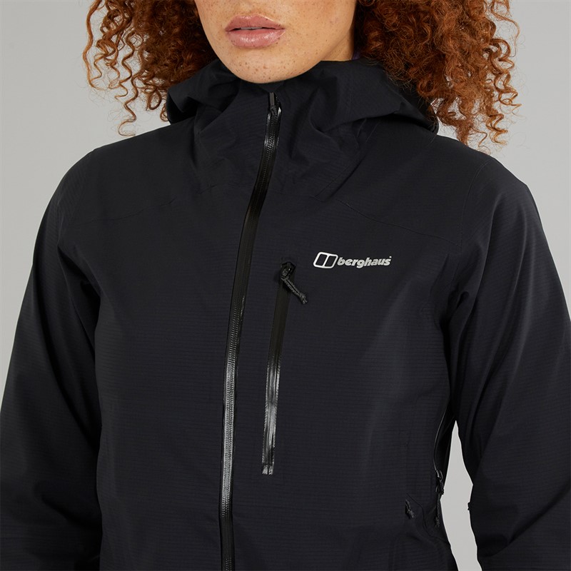 Berghaus Womens Truda Flex Waterproof Hooded Jacket Black/Black