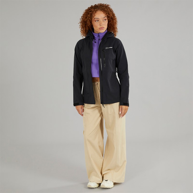 Berghaus Womens Truda Flex Waterproof Hooded Jacket Black/Black
