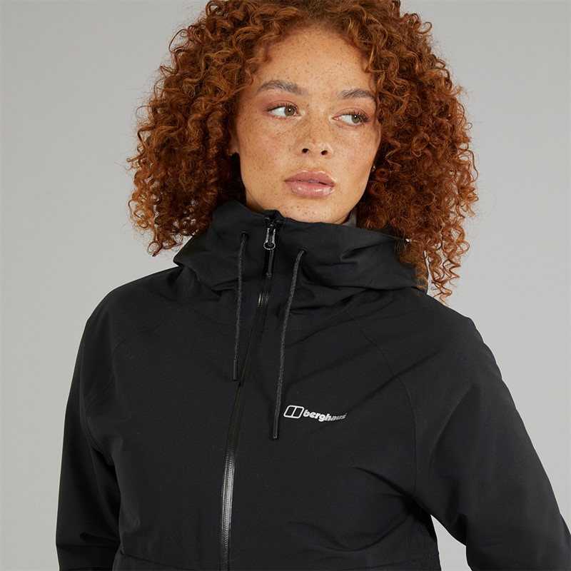 Berghaus Womens Highraise Gore-Tex® Waterproof Hooded Jacket Black/Black