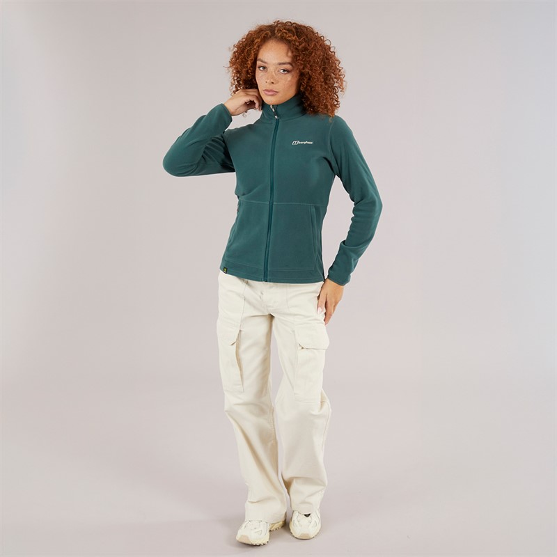 Berghaus Womens Prism 2.0 Micro Full Zip Interactive Fleece Dark Green/Dark Green