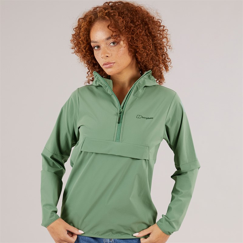 Berghaus Womens Wandermoor Wind Resistant Smock Jacket Green/Green
