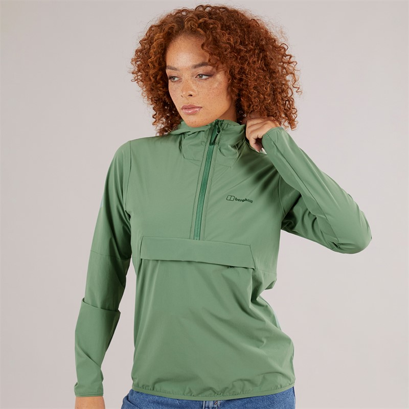 Berghaus Womens Wandermoor Wind Resistant Smock Jacket Green/Green