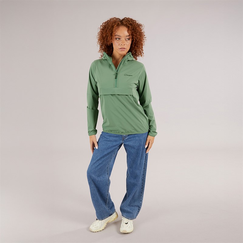 Berghaus Womens Wandermoor Wind Resistant Smock Jacket Green/Green