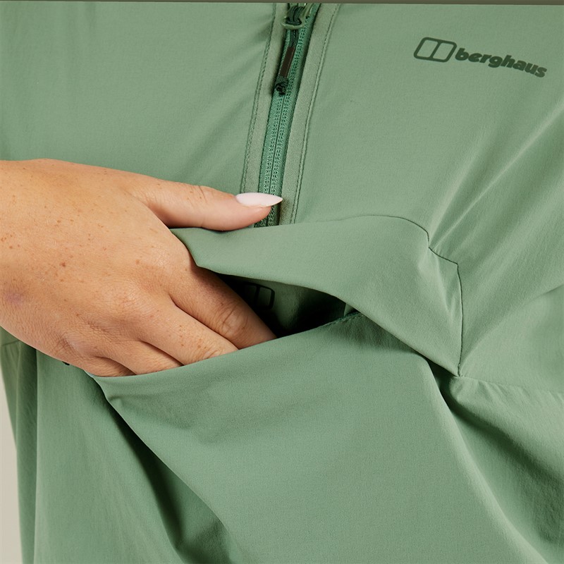 Berghaus Womens Wandermoor Wind Resistant Smock Jacket Green/Green