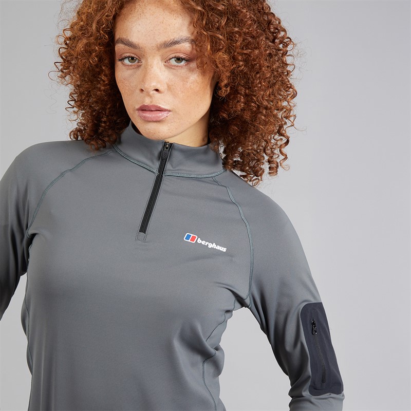 Berghaus Womens Tech Pocket 1/4 Zip Top Dark Grey/Dark Grey