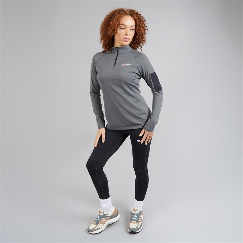 Berghaus Womens Tech Pocket 1/4 Zip Top Dark Grey/Dark Grey