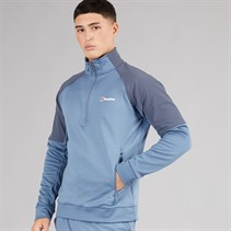 Berghaus Mens Sidley 1/2 Zip Top Blue/Dark Grey