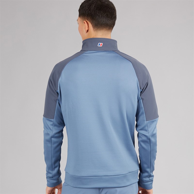 Berghaus Mens Sidley 1/2 Zip Top Blue/Dark Grey