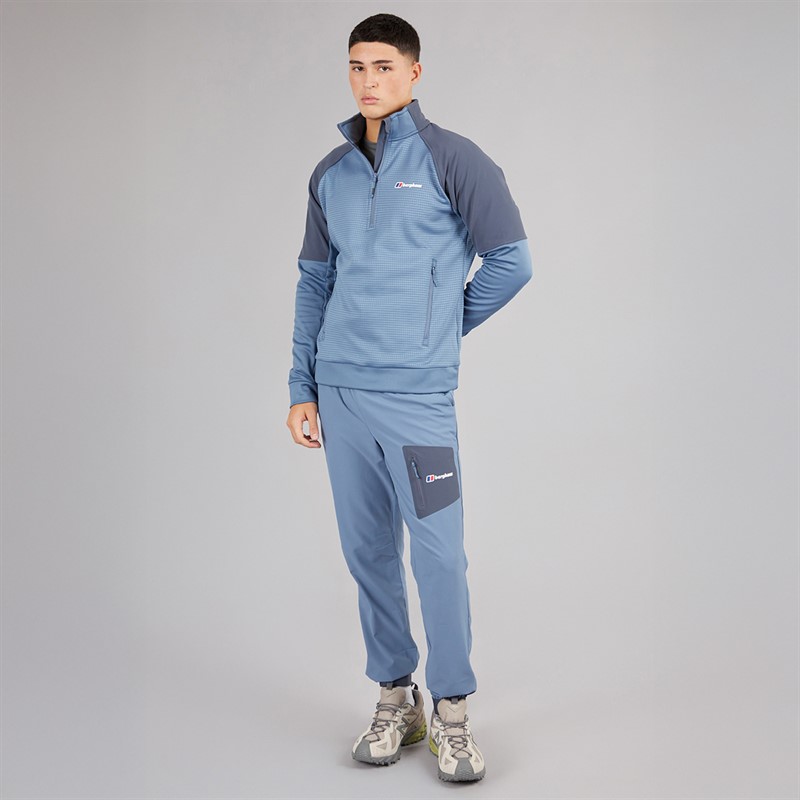 Berghaus Mens Sidley 1/2 Zip Top Blue/Dark Grey