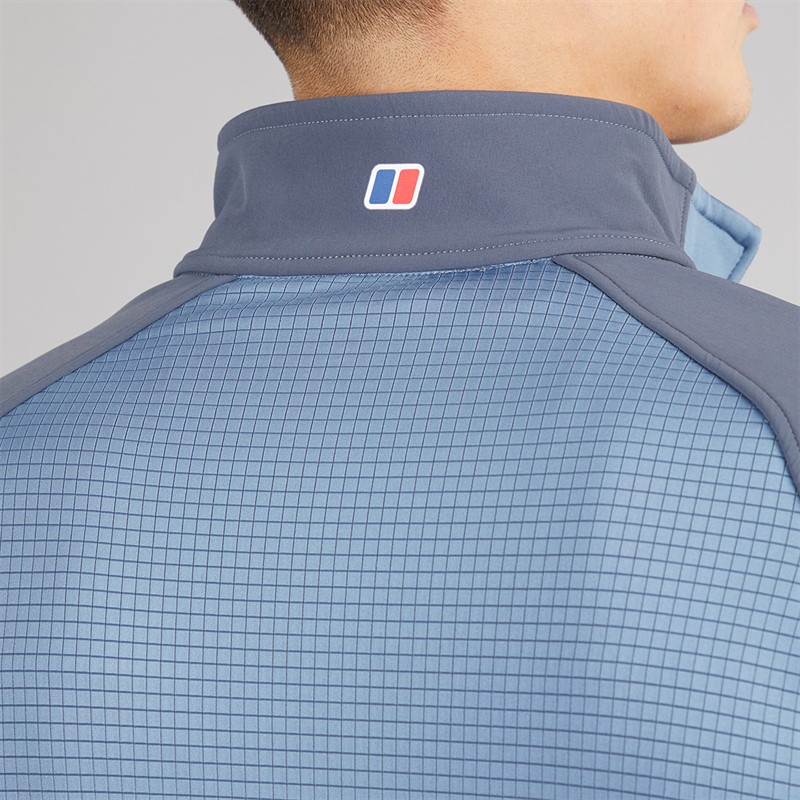 Berghaus Mens Sidley 1/2 Zip Top Blue/Dark Grey