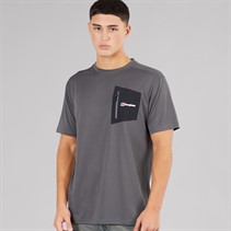 Berghaus Mens Bergahus Sidley Pocket Tech T-Shirt Grey/Black