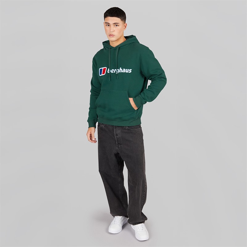 Berghaus Mens Logo Hoodie Dark Green/Dark Green
