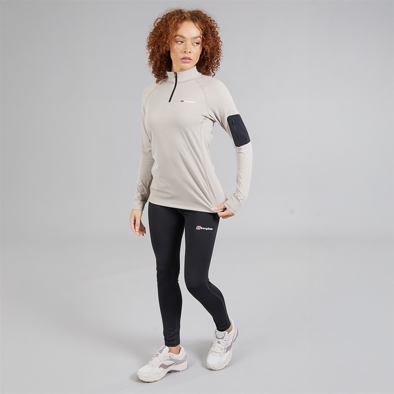Berghaus Womens Tech Pocket 1/4 Zip Top Light Grey/Light Grey