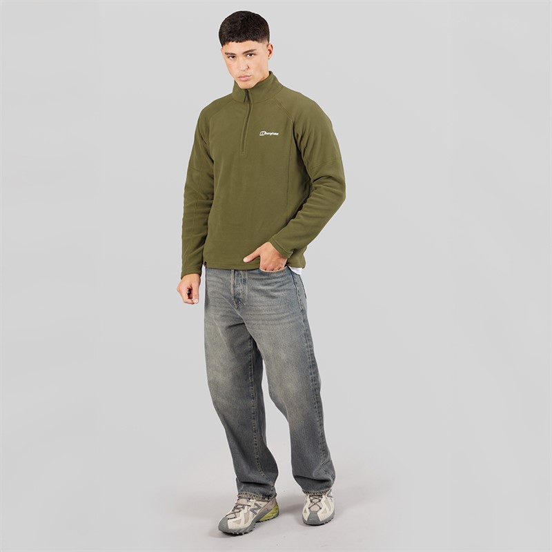 Berghaus Mens Bigby Half Zip Fleece Jacket Dark Green