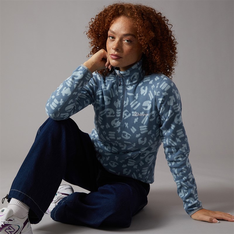 Berghaus Womens Burtoft Half Zip Fleece Jacket Blue/Light Blue