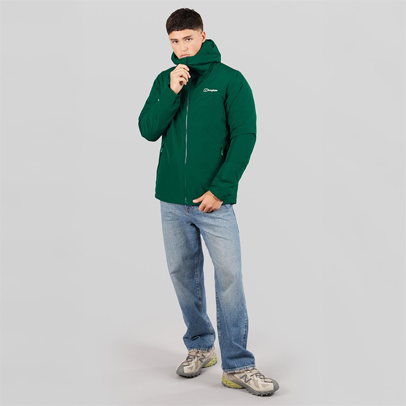 Berghaus Mens Deluge Pro 3.0 Hydroshell Waterproof Insulated Jacket Green