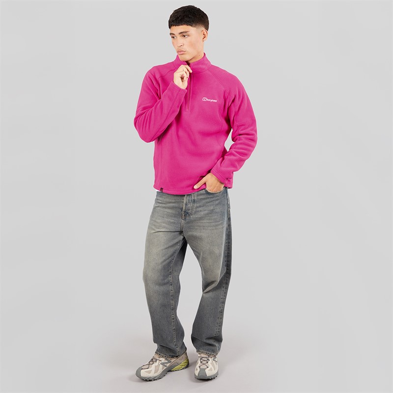 Berghaus Mens Bigby Half Zip Fleece Jacket Pink