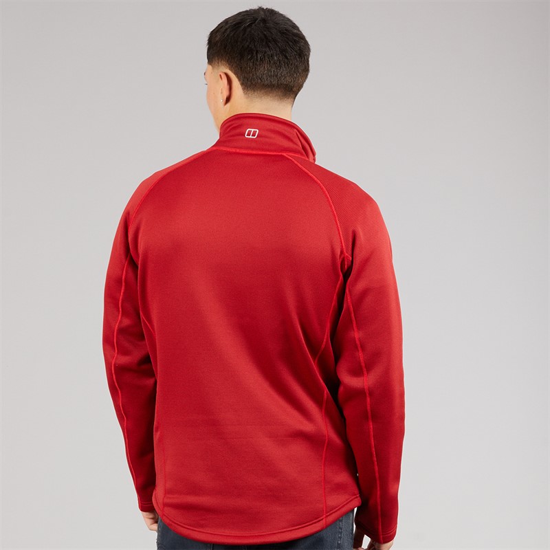Berghaus Mens Bardney Full Zip Fleece Jacket Dark Red