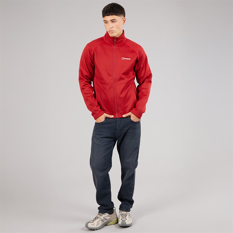 Berghaus Mens Bardney Full Zip Fleece Jacket Dark Red