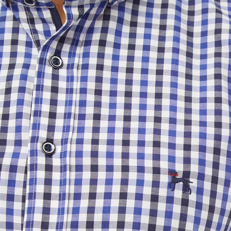 Bewley & Ritch Chemise à Manches Courtes Bobo Homme Bleu Carreaux