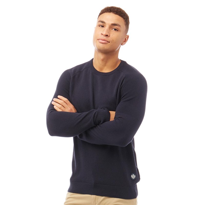 mens navy crew neck jumper