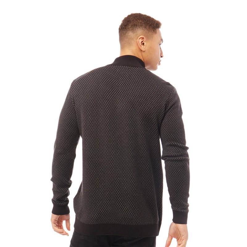 Bewley & Ritch Mens Fourth Funnel Neck Jumper Charcoal/Black