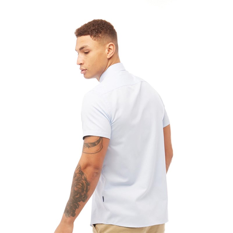 Bewley & Ritch Mens Lyrico Short Sleeve Shirt Sky
