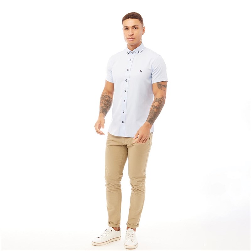 Bewley & Ritch Mens Lyrico Short Sleeve Shirt Sky