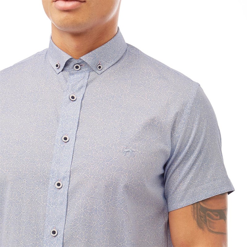 Bewley & Ritch Mens Cali Short Sleeve Shirt White Sky