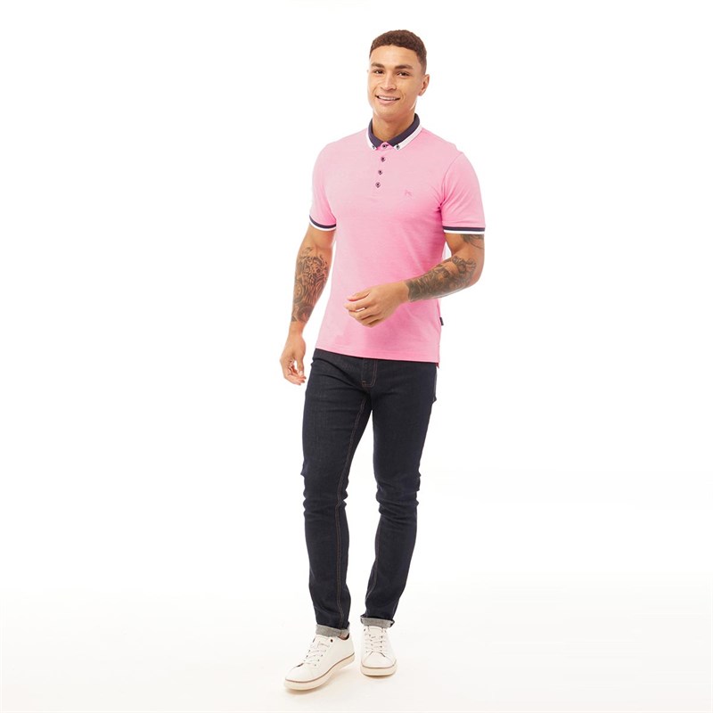 Bewley & Ritch Mens Chalk Polo Shirt Neon Pink