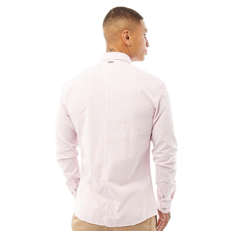 Bewley & Ritch Mens Bodd Long Sleeve Shirt White/Pink
