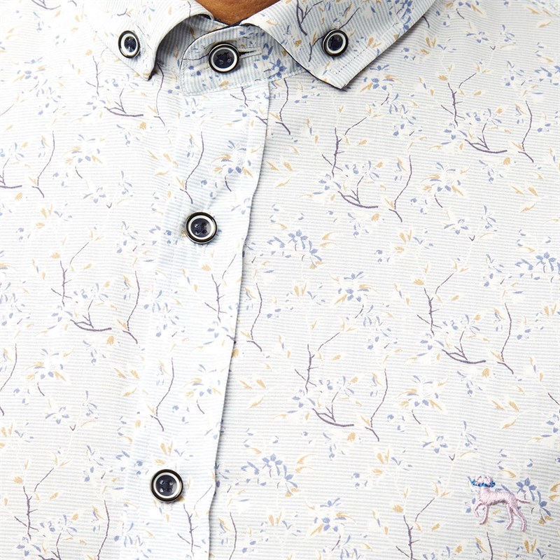 Bewley & Ritch Męskie Elmo Koszula z Krótkim Rękawem Lekki Niebieski