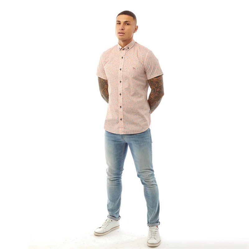 Bewley & Ritch Mens Elmo Short Sleeve Shirt Orange