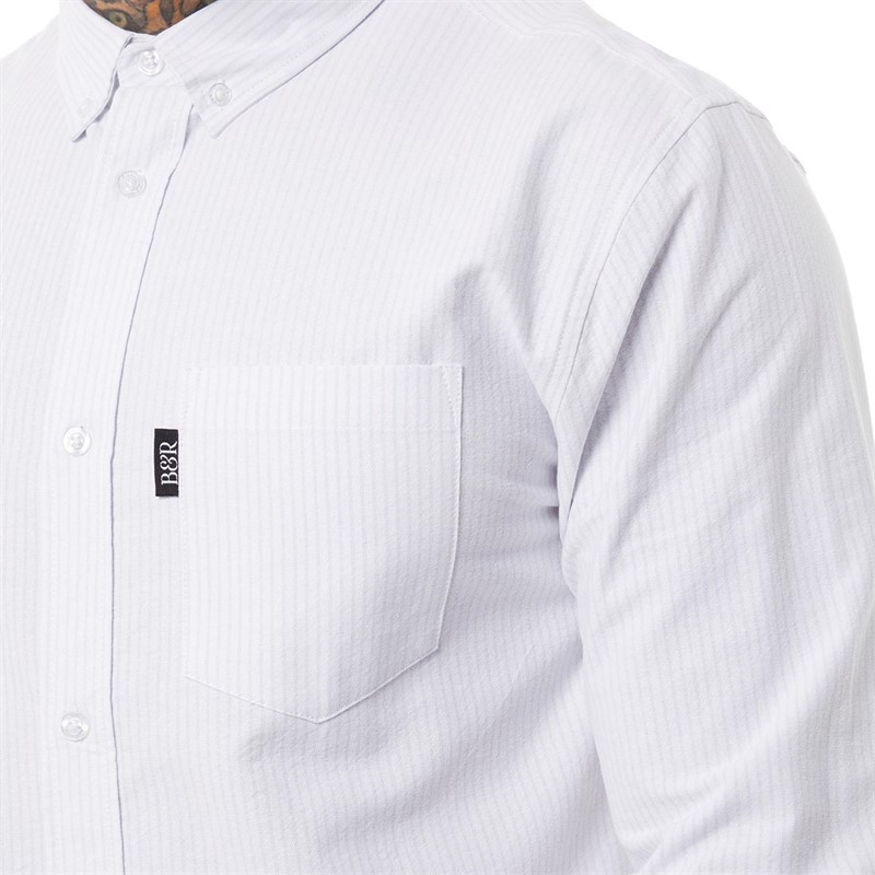 Bewley & Ritch Mens Dewey Long Sleeve Shirt White Stripe