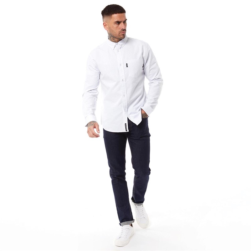Bewley & Ritch Mens Dewey Long Sleeve Shirt White Stripe