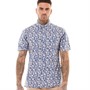 Bewley & Ritch Mens Haltom Short Sleeve Shirt Mid Blue Print